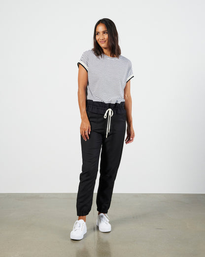 Zara Top - White/Black Stripe