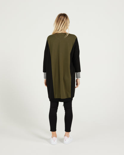 Theory Cardi - Olive/Black