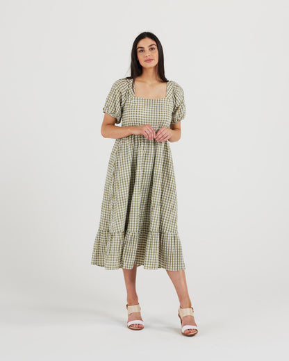 Gia Dress (olive/white)