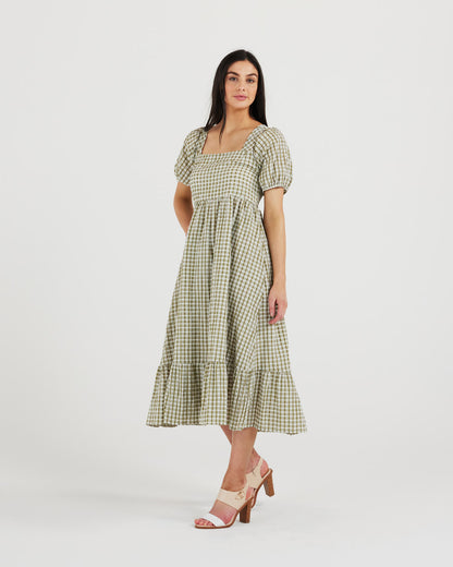 Gia Dress (olive/white)