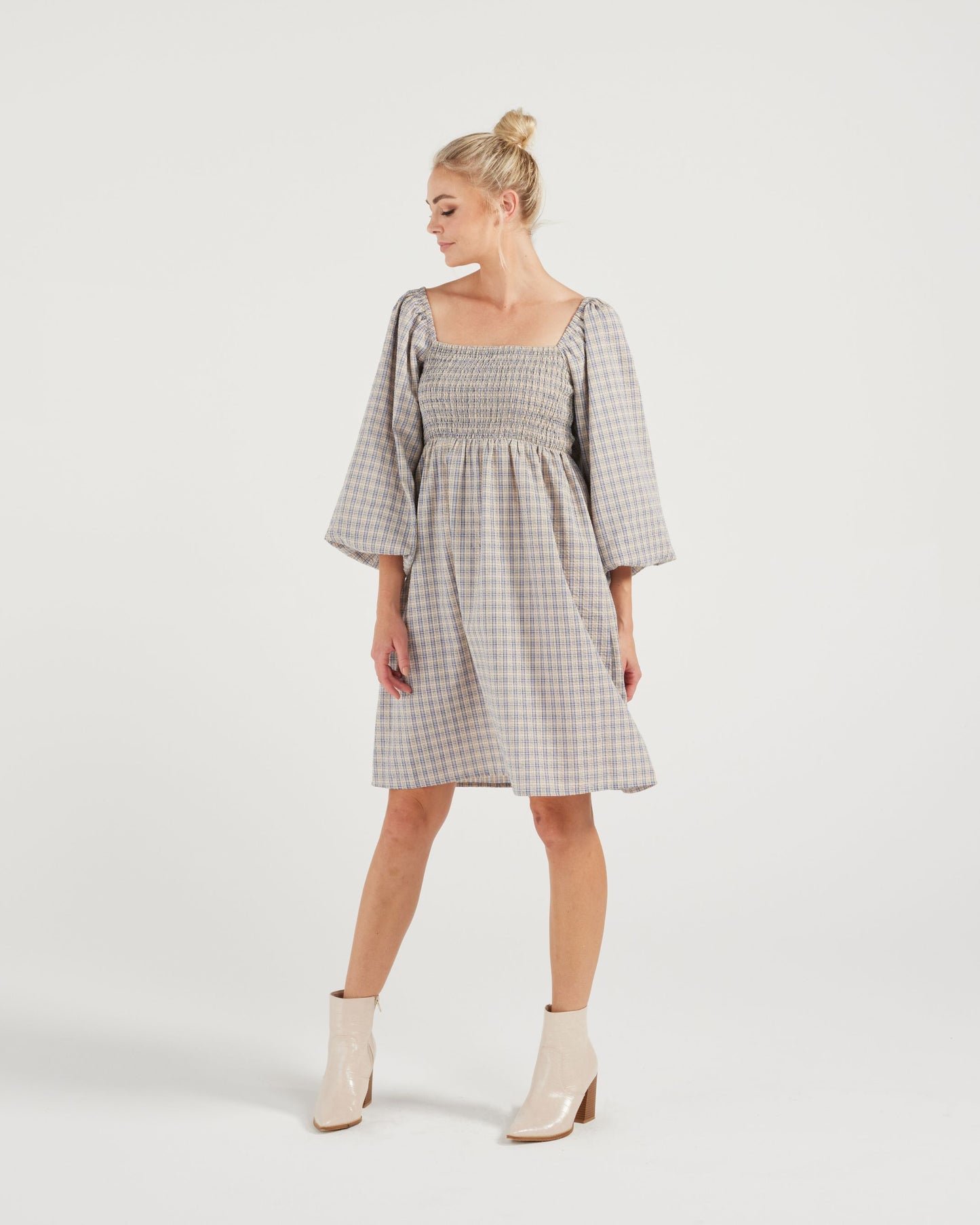 Betty Dress (blue plaid)