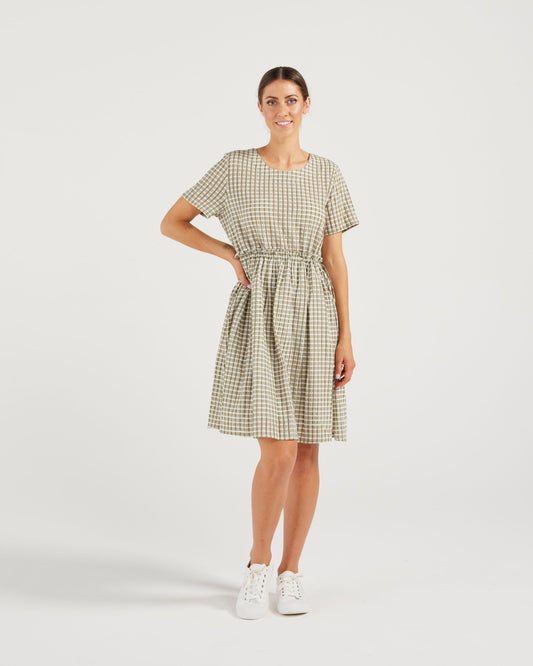 Taylor Dress (olive/white)