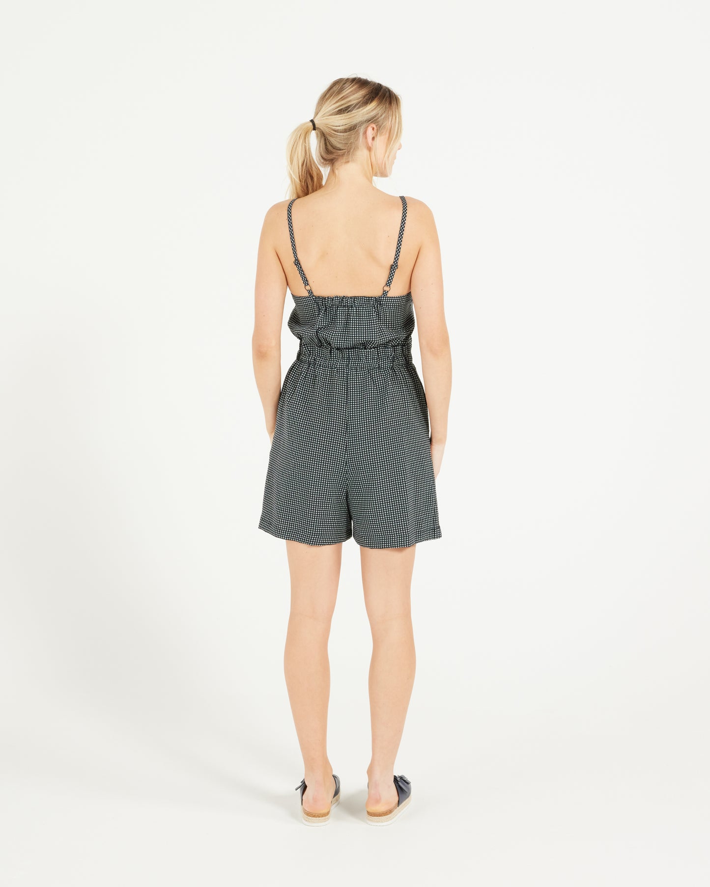 Celine Playsuit - Black gingham